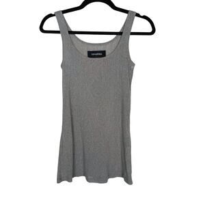 Nanushka Womens XS Heather Gray Scoop Neck Knit Tank Top Scoop Back Lightweight
